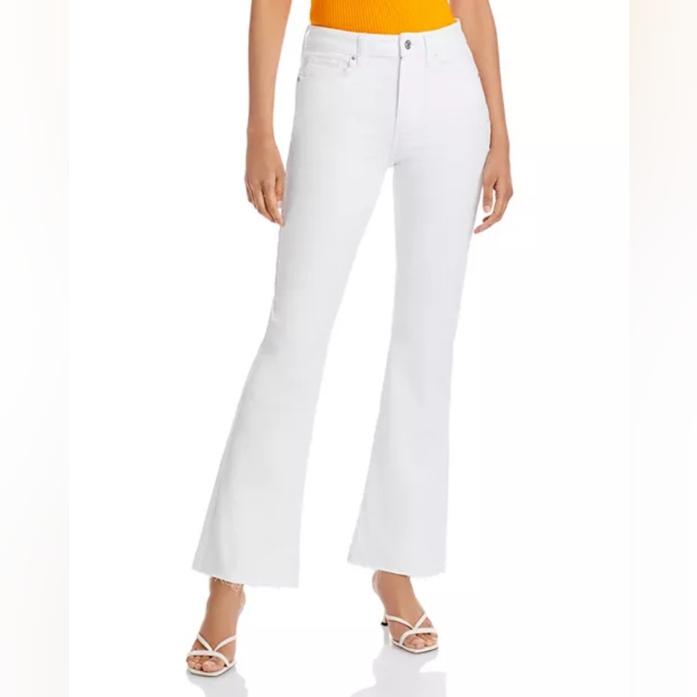 NWT PAIGE High Rise HR Laurel Canyon Women's Crisp White Jeans Size 28